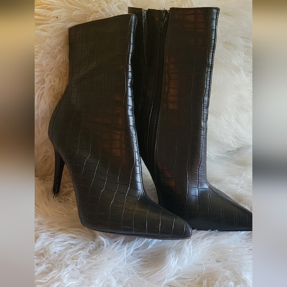 Fashion Nova Faux Leather Boots - Picture 3 of 4